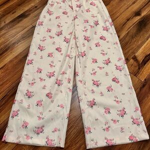 SHEIN Pink Floral Print Pants